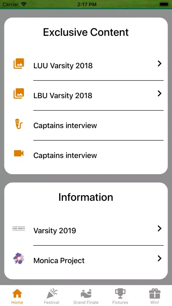 Zrzuty ekranu Leeds Varsity 2019