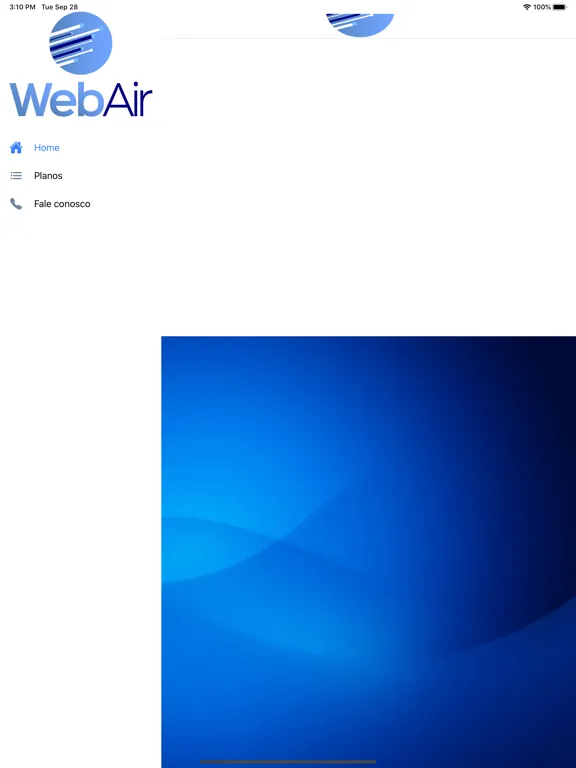 Capturas de tela do WebAir iPad 