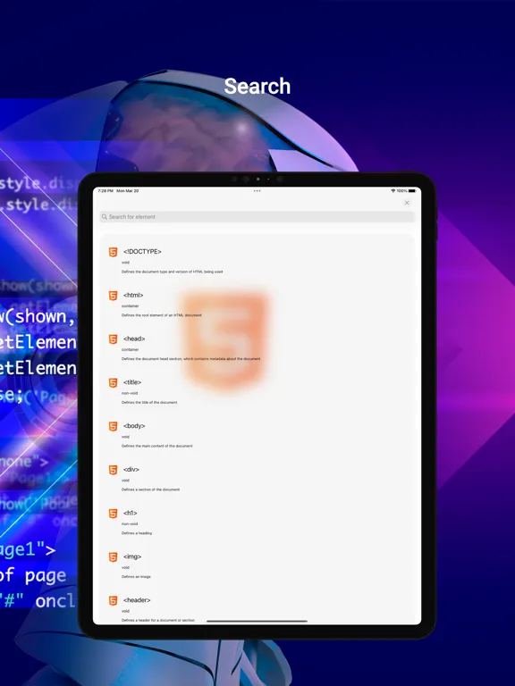 Tangkapan layar HTML AI iPad