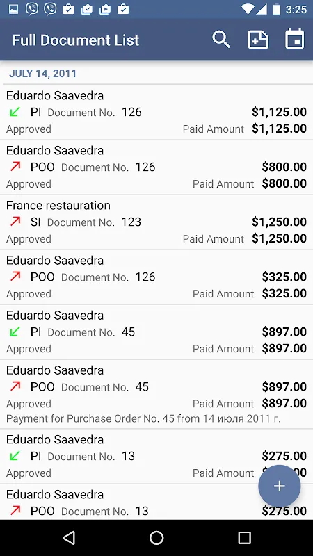 Trade Accounting Screenshots