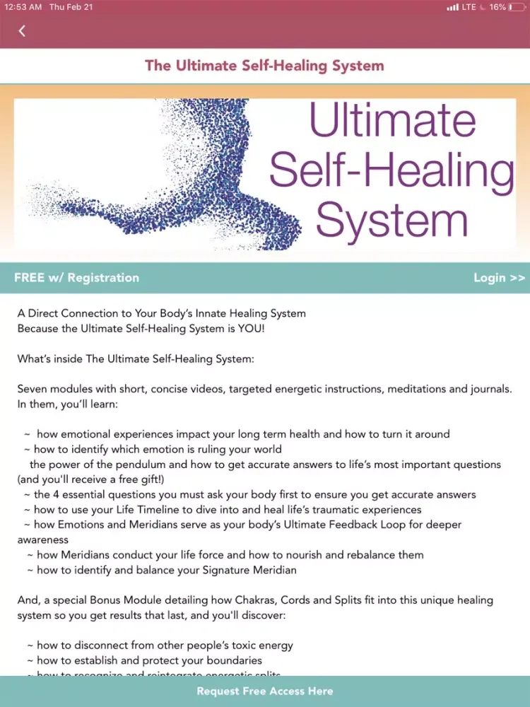 Tangkapan layar Self Health Institute iPad 