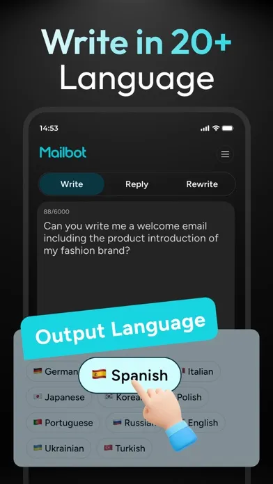 Ảnh chụp màn hình của Mailbot - AI Email Writer