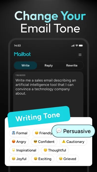 Ảnh chụp màn hình của Mailbot - AI Email Writer