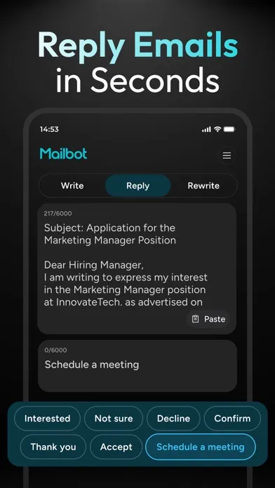 Ảnh chụp màn hình của Mailbot - AI Email Writer