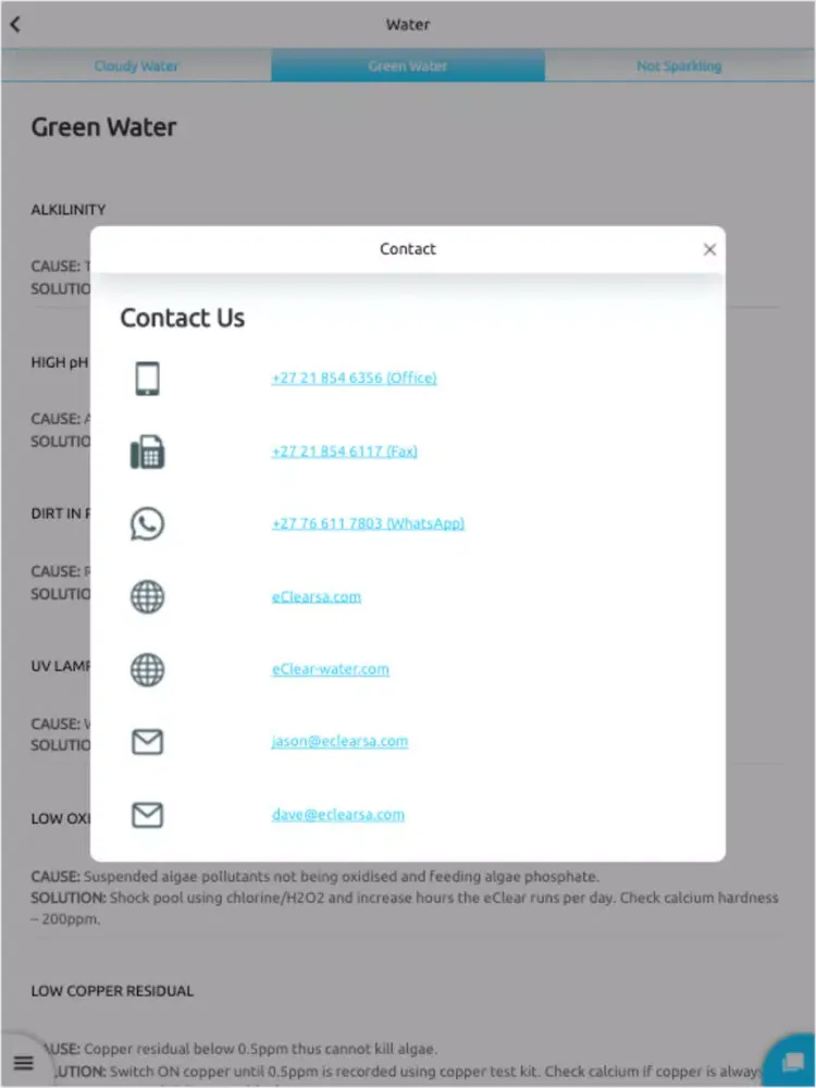 ภาพหน้าจอของ eClear iPad 