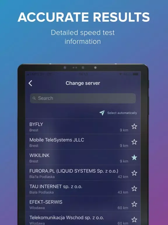 Capturas de tela do SpeedTest Mobile iPad 
