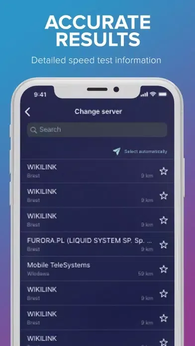 Capturas de tela do SpeedTest Mobile