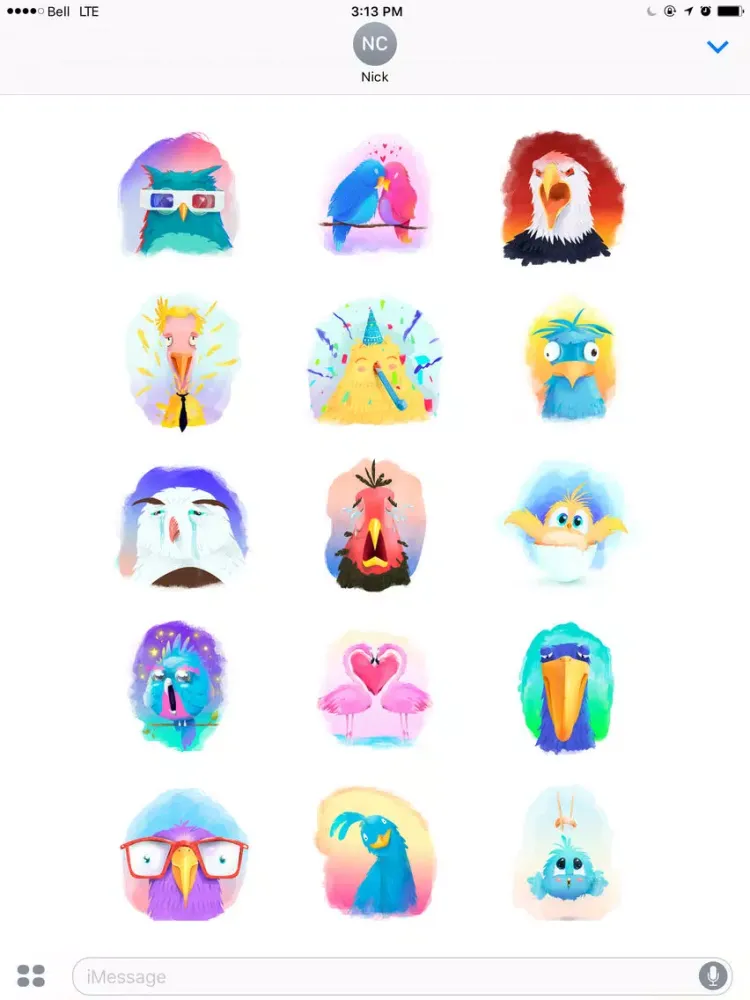 Strange Birds Stickers iPad  스크린샷