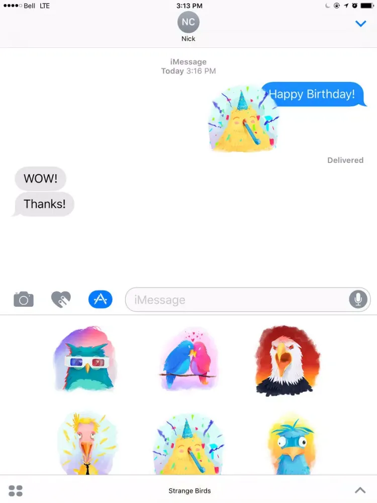 Strange Birds Stickers iPad  스크린샷