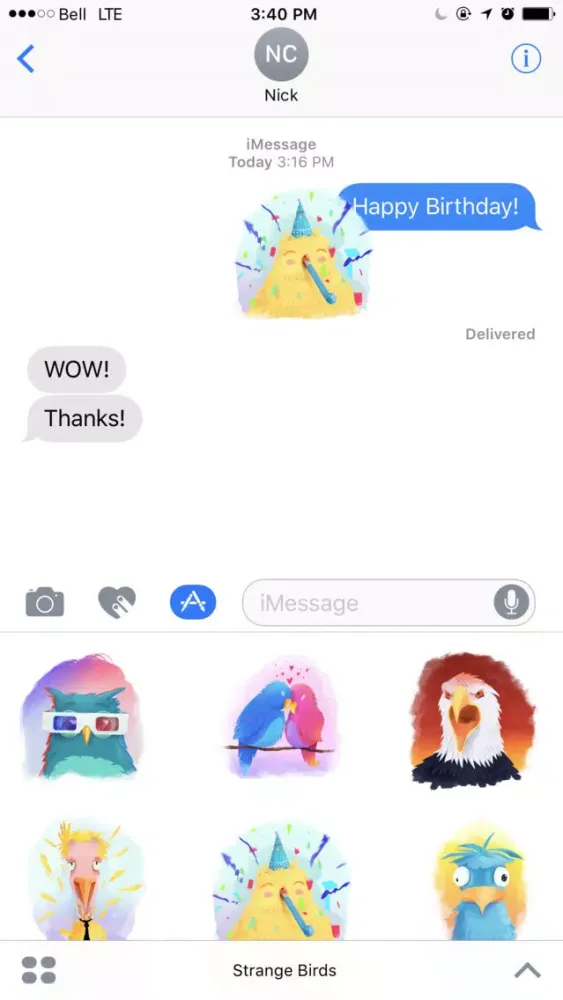 Strange Birds Stickers 스크린샷