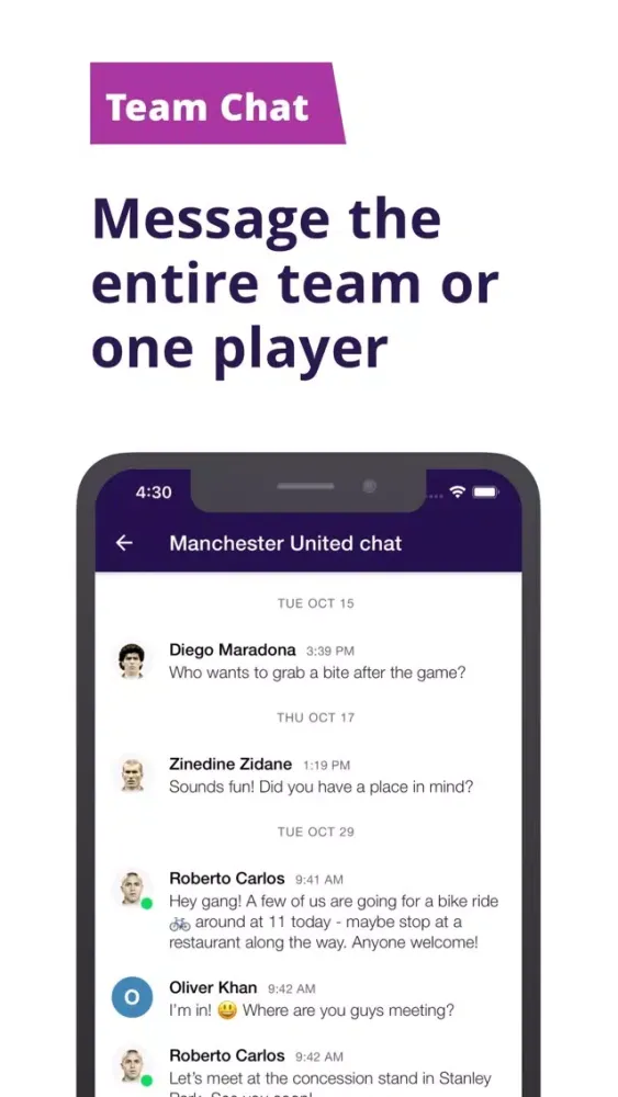 Captures d'écran de Ballhop - Soccer Team App