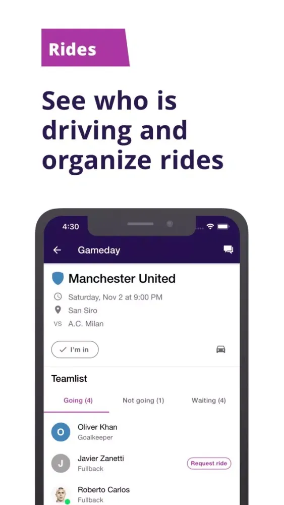 Captures d'écran de Ballhop - Soccer Team App