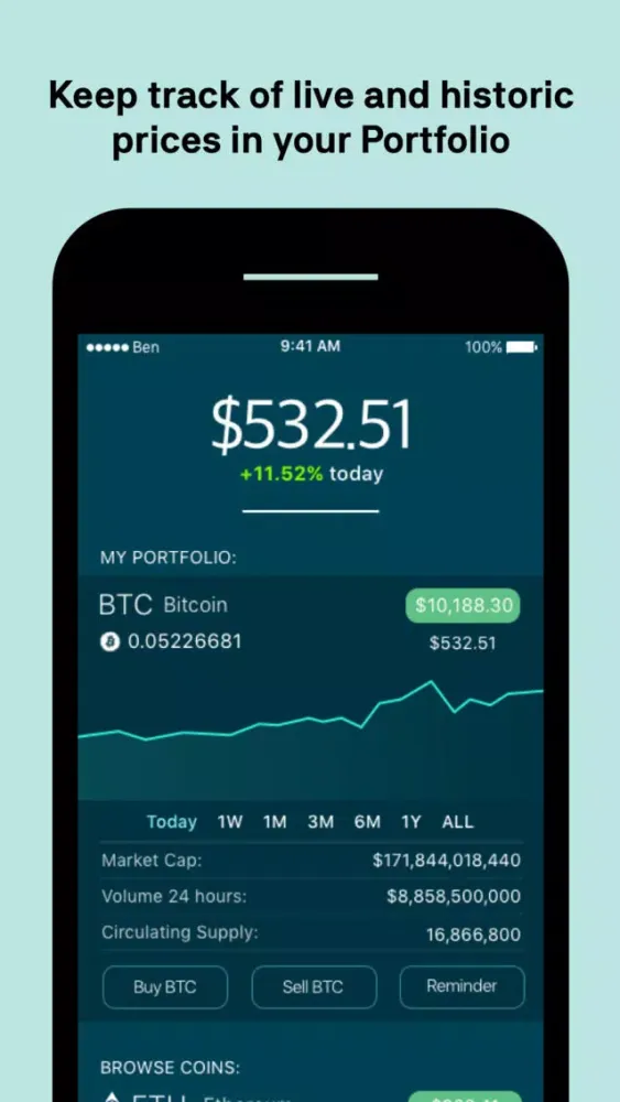 Tangkapan skrin Buy Bitcoin & Ether with Ben
