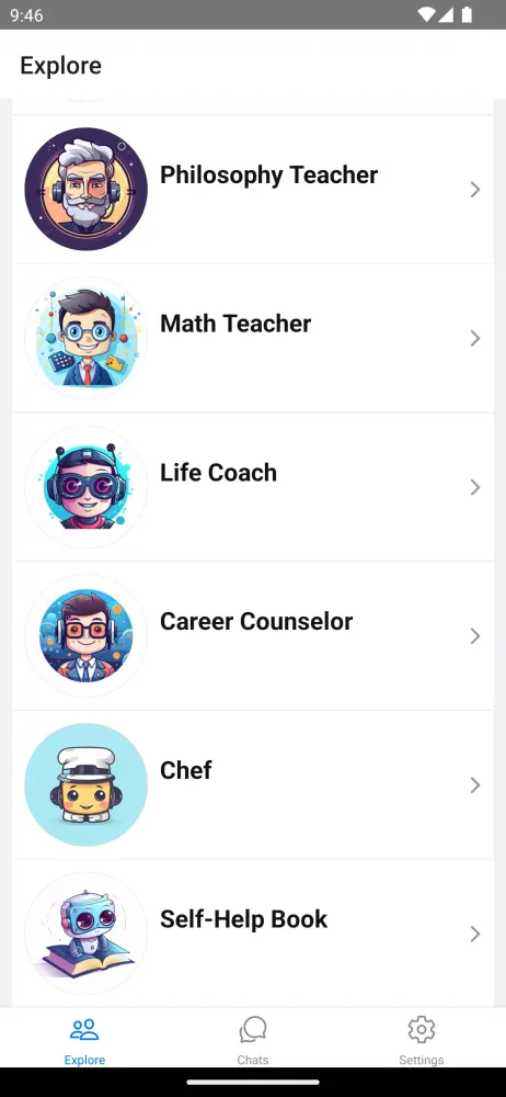 Tangkapan layar AI Personas & Characters