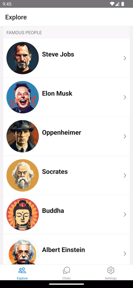 Tangkapan layar AI Personas & Characters