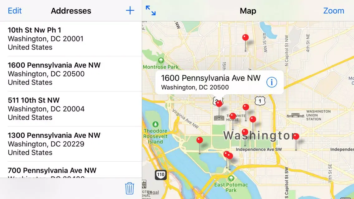 Ảnh chụp màn hình của Address Mapper
