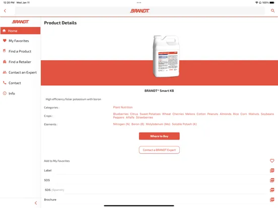 BRANDT Ag Product Finder iPad  스크린샷