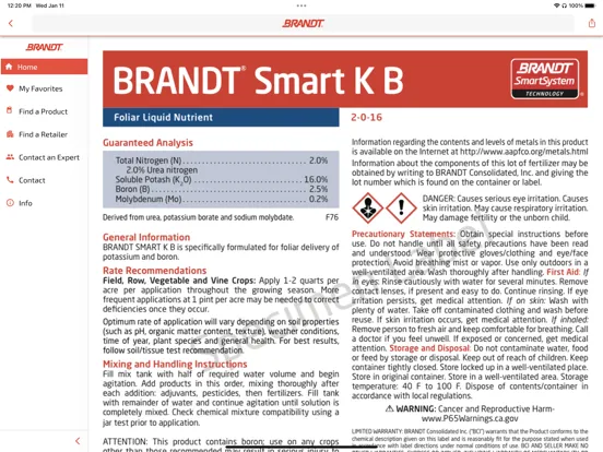 BRANDT Ag Product Finder iPad  스크린샷