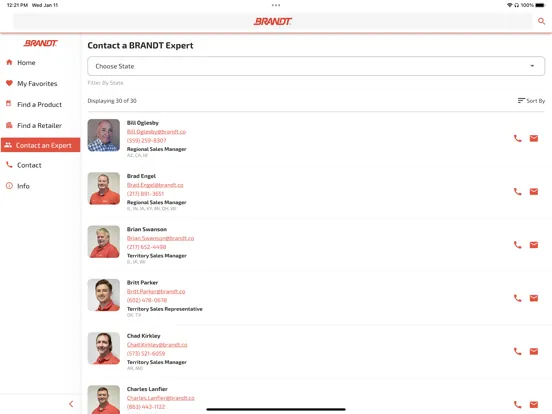 BRANDT Ag Product Finder iPad  스크린샷