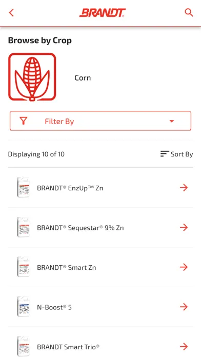 BRANDT Ag Product Finder 스크린샷