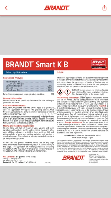 BRANDT Ag Product Finder 스크린샷
