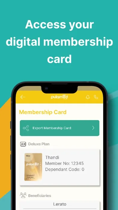 تصاویر Pula Medical Aid Member App