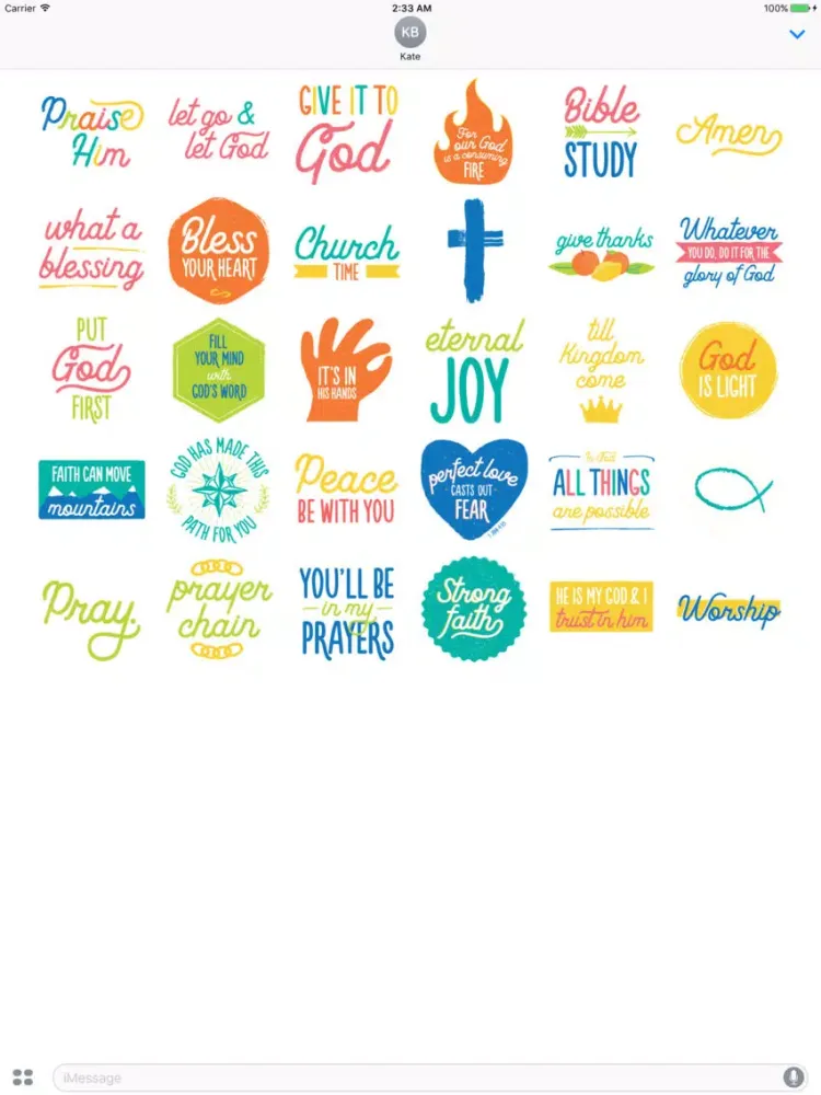 Bible Stickers Series One iPad 应用截图