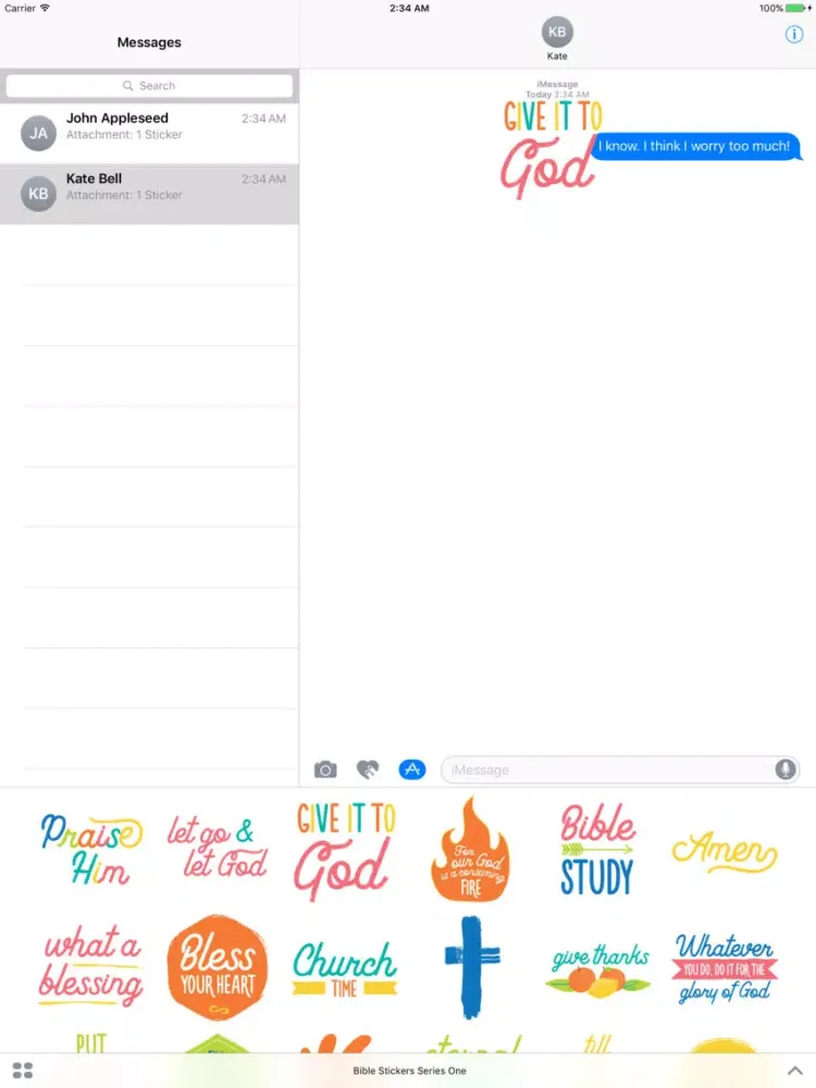 Bible Stickers Series One iPad 应用截图