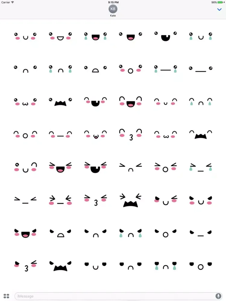 Kawaii Cute Faces and Expressions iPad  স্ক্রিনশট