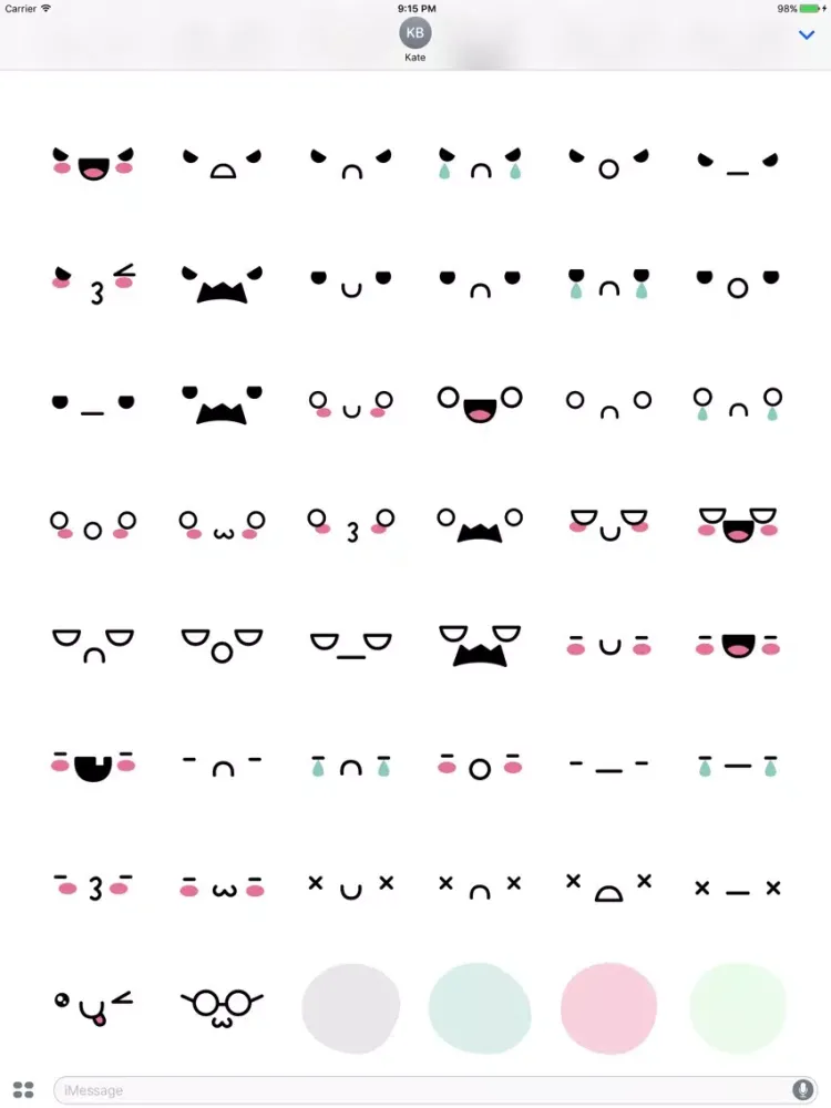 Kawaii Cute Faces and Expressions iPad  স্ক্রিনশট