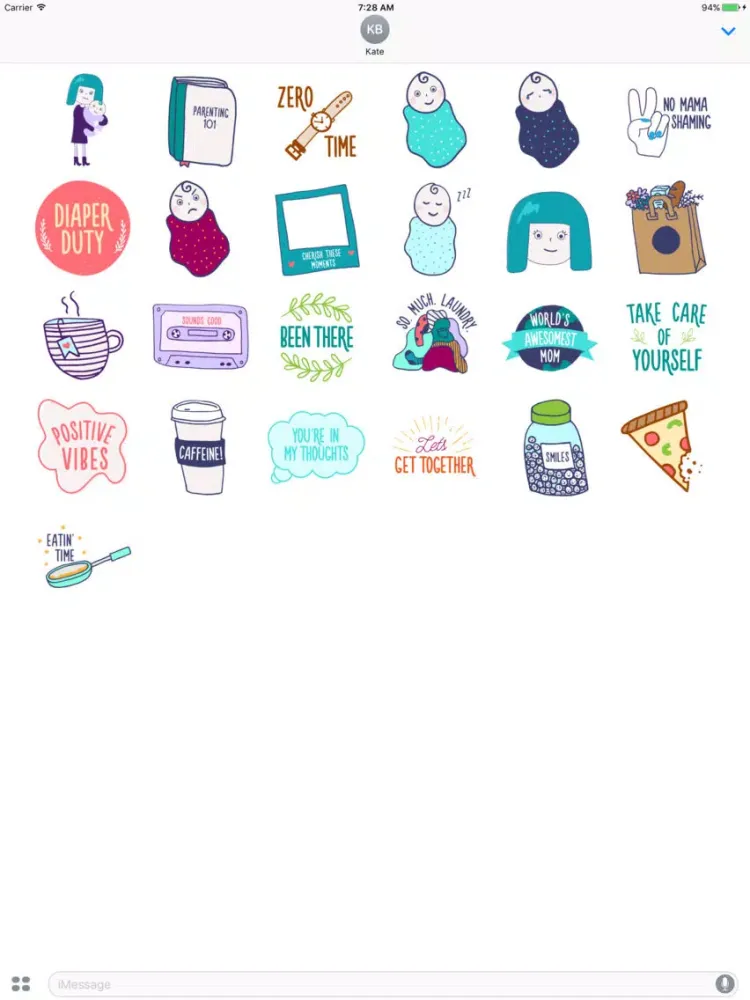 Mom and Baby Adelle Stickers iPad  Screenshots