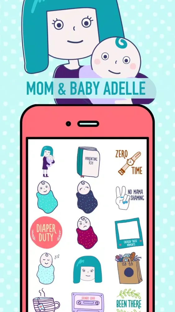 Mom and Baby Adelle Stickers Screenshots
