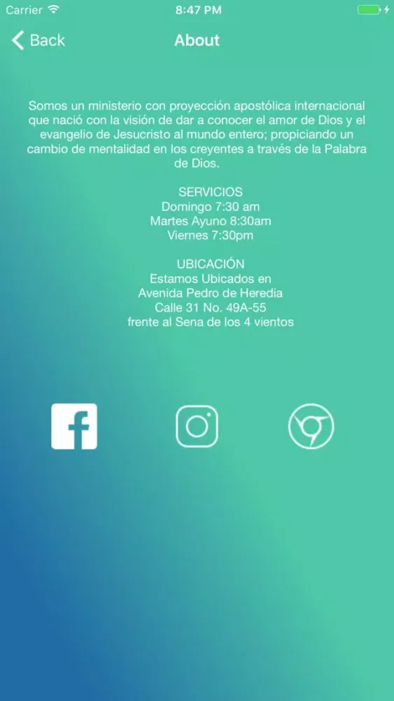 Capturas de tela do Iglesia Cristiana Mundo de Fe
