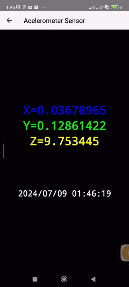 Sensor List Screenshots
