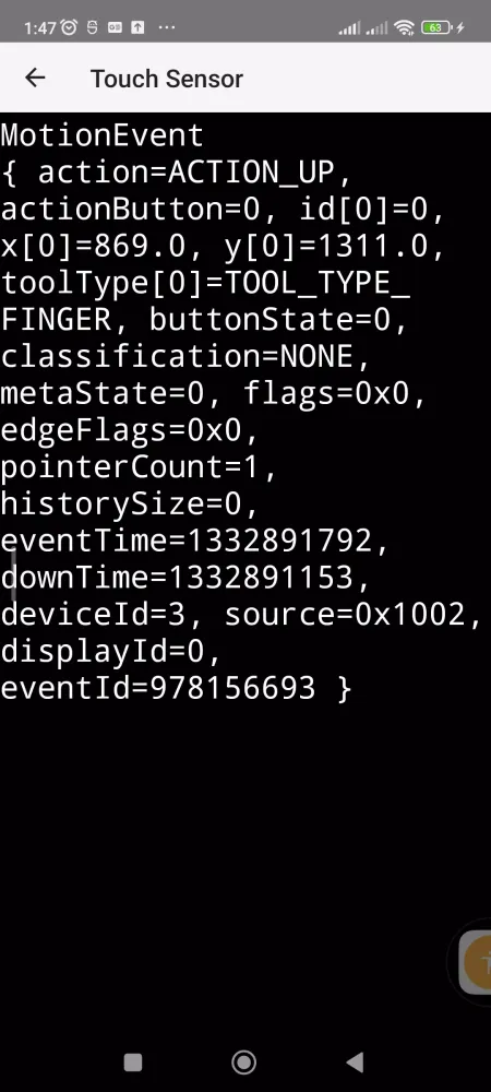 Sensor List Screenshots