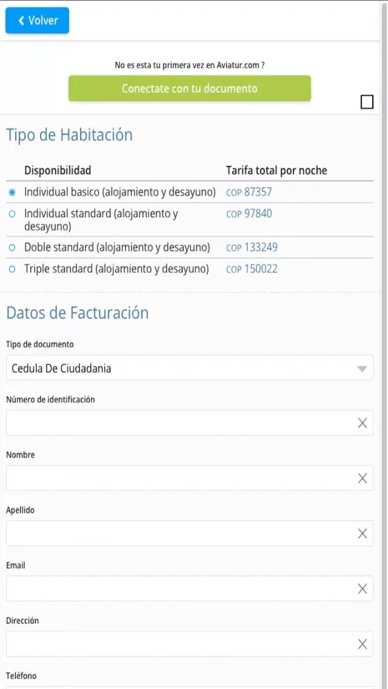 Tangkapan layar Viajes VIP