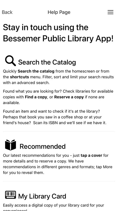 Capturas de pantalla de Bessemer Public Library (JCLC)
