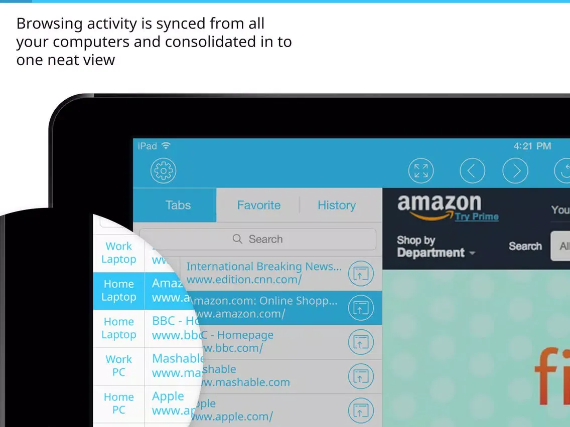 Sync for IE (Microsoft Internet Explorer) tabs, favorites and history iPad  スクリーンショット