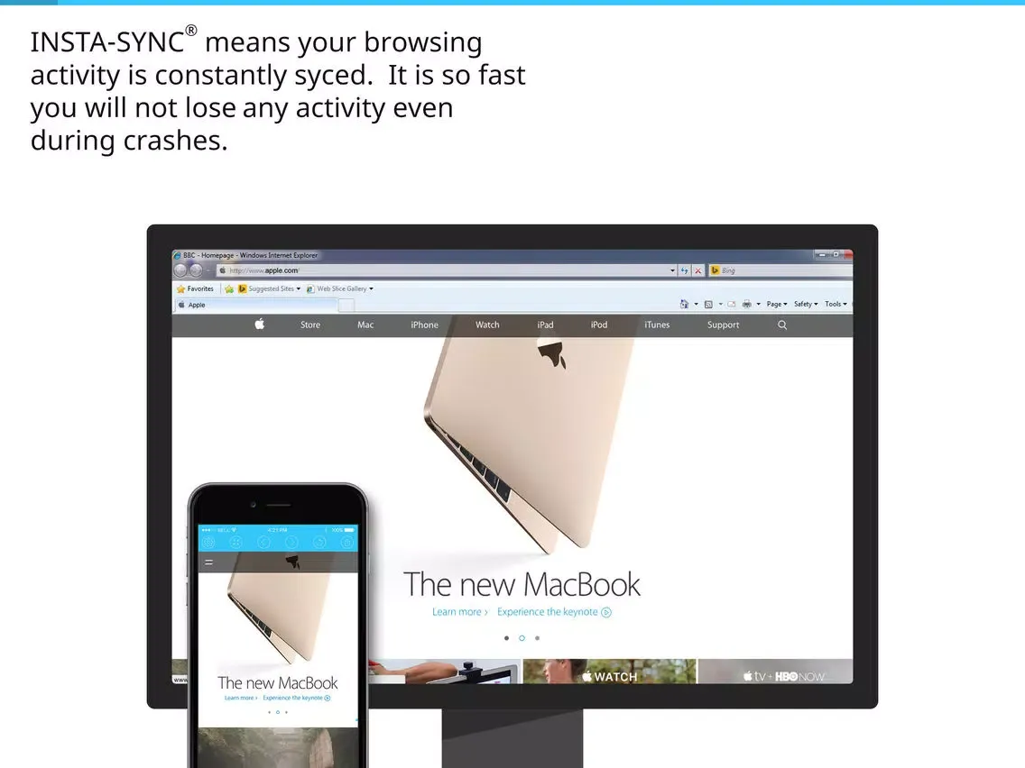 Sync for IE (Microsoft Internet Explorer) tabs, favorites and history iPad  スクリーンショット