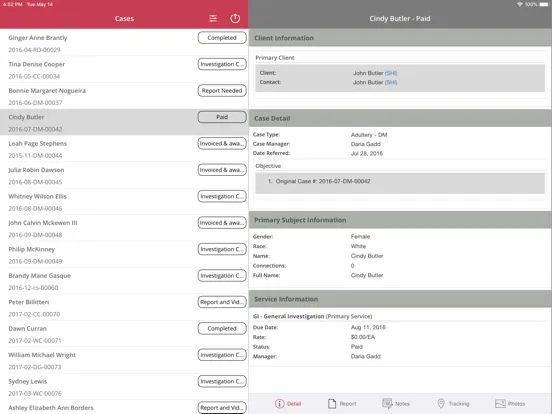 ภาพหน้าจอของ CROSStrax GPS Tracking iPad 