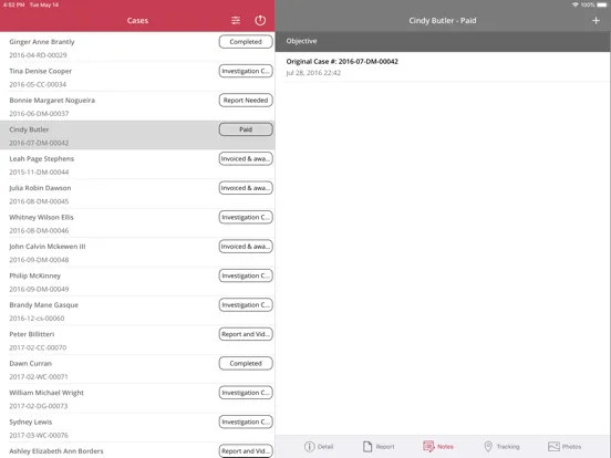ภาพหน้าจอของ CROSStrax GPS Tracking iPad 