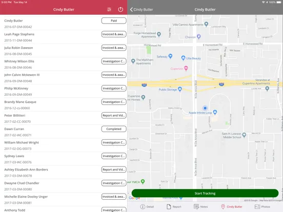 ภาพหน้าจอของ CROSStrax GPS Tracking iPad 