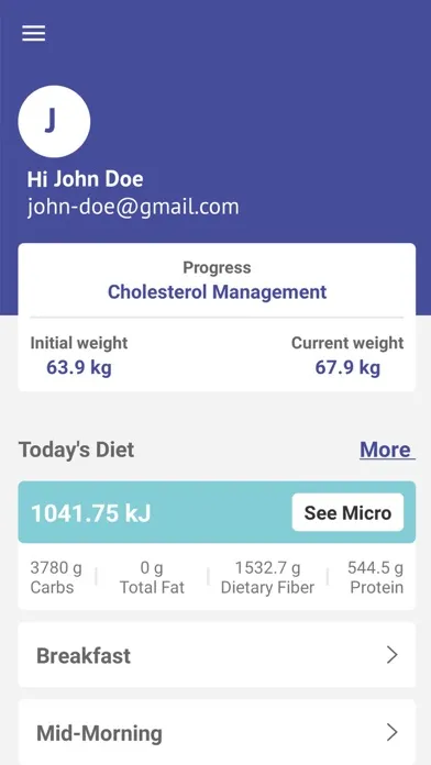 OneHealth - Nutrition Software Screenshots