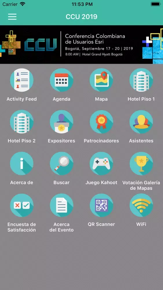 Zrzuty ekranu ESRI Eventos