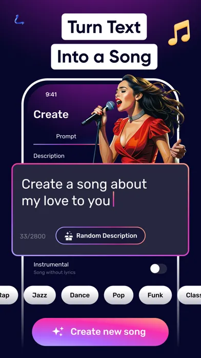 Ảnh chụp màn hình của AIR Music - AI Song Generator