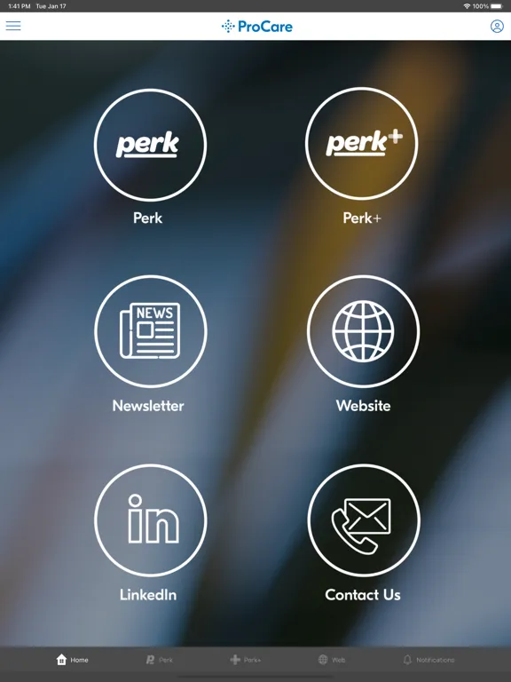 Capturas de tela do ProCare NZ iPad 