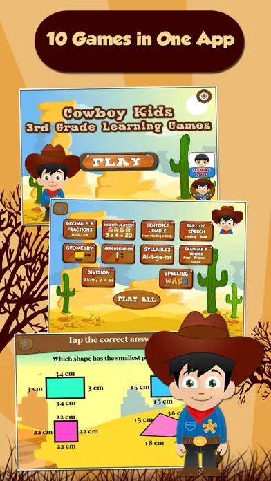 Captures d'écran de Cowboy Kid Third Grade Games