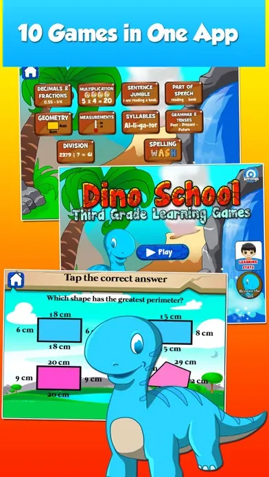 Capturas de pantalla de Dino Third Grade School Games