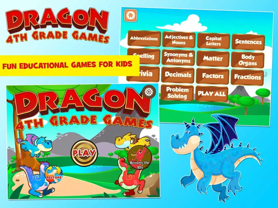 Capturas de tela do Dragons 4th Grade School Games iPad 