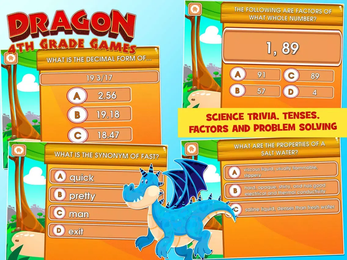 Capturas de tela do Dragons 4th Grade School Games iPad 